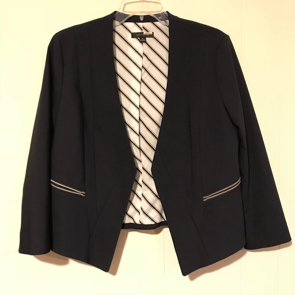 Ann Taylor Navy Open Front Blazer